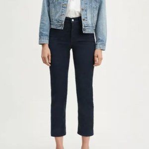 Levi's Corduroy Wedgie Straight Fit Button Fly Pant, Navy Blue, Size 27
